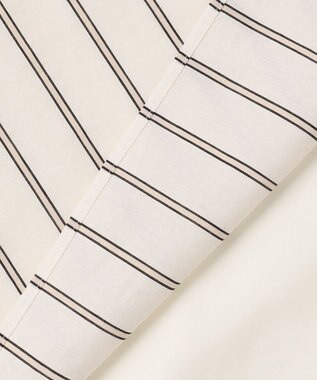 BEIGE， QUARTZ / 異素材コンビ ストライプシャツ Ecru St.