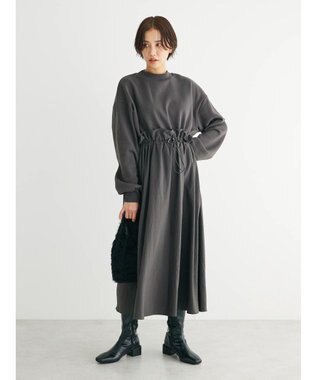 Green Parks ・ＳＵＧＡＲ　ＳＰＯＯＮ　ドロストドッキングワンピ Charcoal Gray