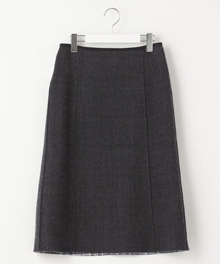 J.PRESS LADIES ミルドウールリバーチェック スカート ライトグレー系3