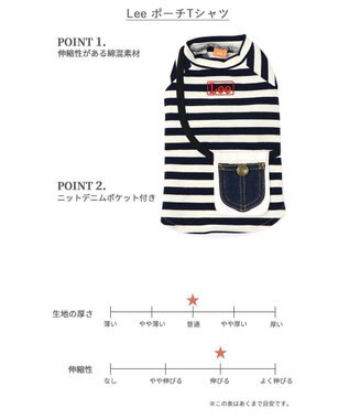 PET PARADISE  Lee ボーダー Tシャツ   デニム ポーチ風 小型犬 白~オフホワイト