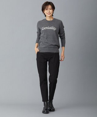 J.PRESS LADIES 【洗える】CASHMERE BLEND ロゴ ニット グレー系