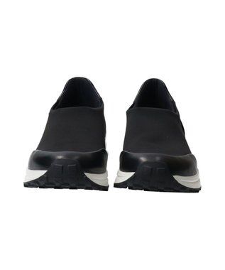 INTER-CHAUSSURES 【BUSSOLA】晴雨兼用ストレッチスリッポンスニーカー ブラックコンビ