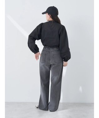 earth music&ecology タックルーズデニムパンツ Black