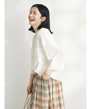 CRAFT STANDARD BOUTIQUE ＢＩＧポケットナイロンブラウス Off White