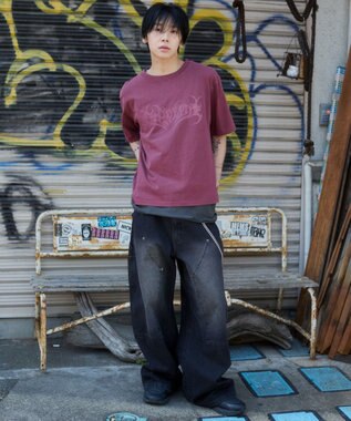 WEGO 【ユニセックス着用ITEM】ピグメントグラフィックT（SS） ピンク