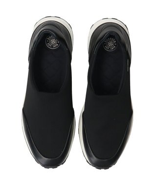 INTER-CHAUSSURES 【BUSSOLA】晴雨兼用ストレッチスリッポンスニーカー ブラックコンビ