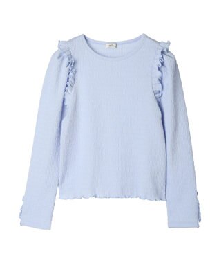 earth music&ecology シャーリングカットプルオーバー Blue