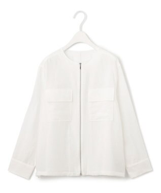ICB リヨセルナイロンワッシャー ノーカラーブルゾン オフホワイト系