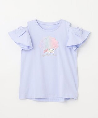 ANY KIDS 接触冷感 いろいろモチーフ Tシャツ ラベンダ―×シェル