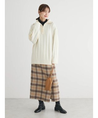 Green Parks ・Ｐｅｔｉｔ　Ｆｌｅｕｒ　ハーフＺＩＰニット Off White