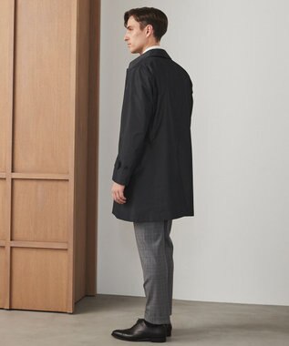 GOTAIRIKU ダウンライナー装着可【半裏仕様でより軽量】メランジシャンブレー ステンカラースプリングコート ライトグレー系