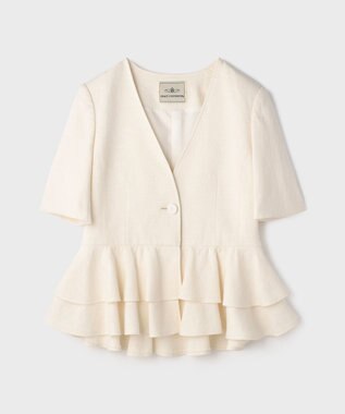 GRACE CONTINENTAL ペプラムツイードジャケット キナリ