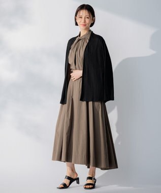 自由区 L 【洗える】ストレッチタイプライター ブラウス ブラウン系