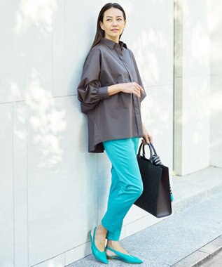  【カタログ掲載・定番人気・新色追加】コットンサテンテーパード パンツ