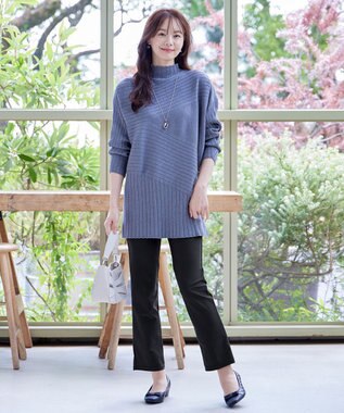 Tiaclasse 【シーズンレス・日本製・洗える】ローズファイン・スリムストレートパンツ ブラック