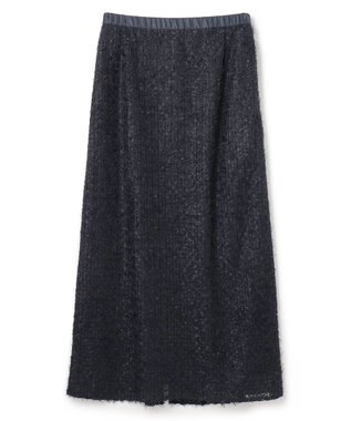 UNFILO L エアリーヤーン Iラインスカート ネイビー