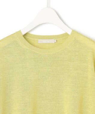 ICB 【洗える】 リネンレーヨンハイゲージ クロップドプルオーバー レモンイエロー系
