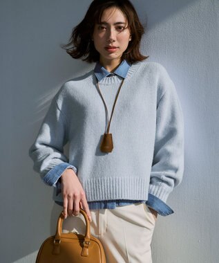 23区 【洗える】ウールカシミヤ パフスリーブ ニット