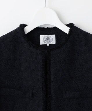 J.PRESS LADIES スラブヤーン ツイード ジャケット ネイビー系