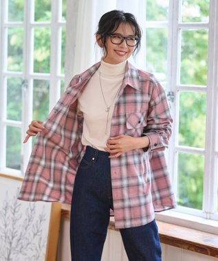 WEGO 【2025年秋冬新作/SMLサイズ展開/ユニセックス着用ITEM】オンブレチェックネルシャツ（LS） 柄5