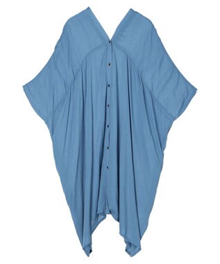 earth music&ecology レーヨンビッグシャツチュニック Sax