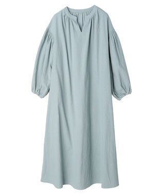 Green Parks ａ．袖ギャザーボリュームワンピース Sax