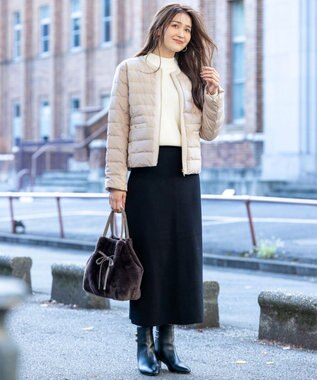 ANY SIS S CICA加工 ニット タイト スカート ブラック