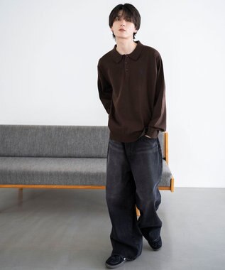 WEGO 【25年秋冬新作/ユニセックス着用ITEM/MLサイズ展開】別注USPOLOニットポロ ブラウン