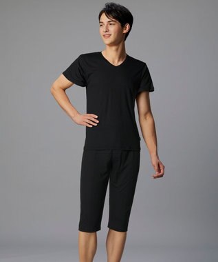 WACOAL MEN インナー　【ムレからの解放】　吸放湿性　吸汗速乾　通気性　3分袖　/ブロス　GL3310 ブラック