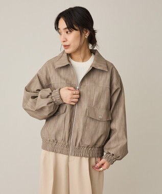 CRAFT STANDARD BOUTIQUE フェイクレザー衿ボアブルゾン Beige
