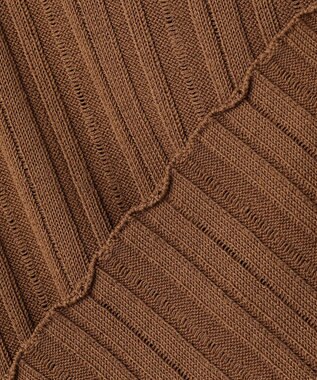 BEIGE， LABRADO / ランダムリブ スキッパーニット Brown