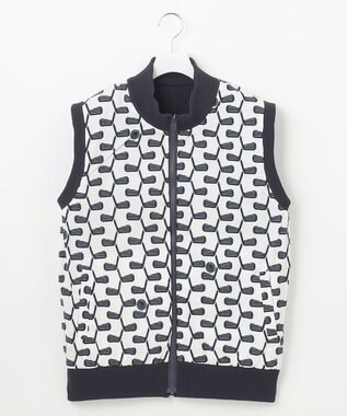 23区GOLF 【MEN】【ウォッシャブル】リバーシブル ニットベスト ネイビー系