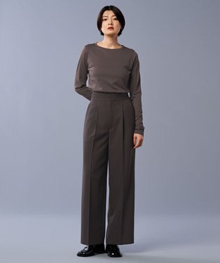 uncrave アルビニスタシフォン ボートネック カットソー（uncrave STANDARD） チャコールブラウン