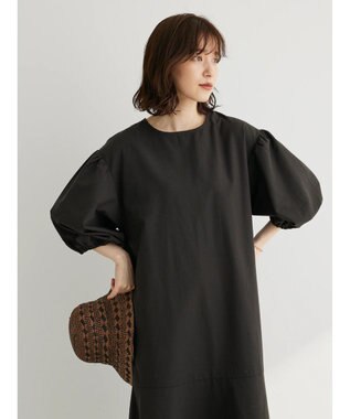 Green Parks 綿麻混マーメイドワンピース Dark Gray