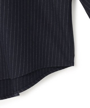 UNFILO MENS 【OCEANS 雑誌・web・YouTube 掲載】FLANNEL TOUCH シャツ ネイビーストライプ