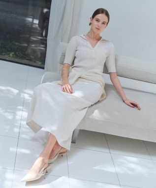 BEIGE， LABRADO / ランダムリブ スキッパーニット Ecru