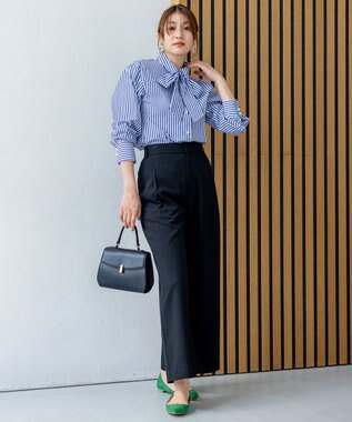 組曲 S 【ボウタイ付き】メッセージシャーティング シャツ ブルー系1