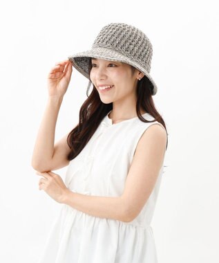 AURORA 【 LANVIN en Bleu （ランバン オン ブルー）】天然風サーモクロッシェハット オフホワイト