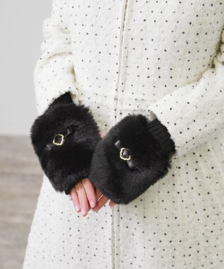 TOCCA KNIT FUR HANDWARMER 手袋 ブラック系