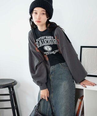 リメイク風切り替えショートスウェット / WEGO | ファッション通販