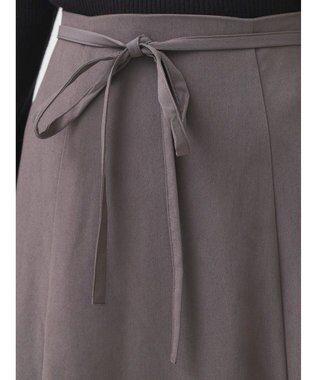 earth music&ecology リボンフレアスカート Charcoal Gray