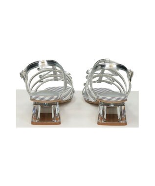 Bridget Birkin 【Bridget Birkin】ギンガムチェックリボンサンダル シルバー