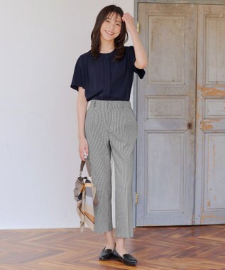 Tiaclasse 【洗える】テーパードパンツ ブラックチェック