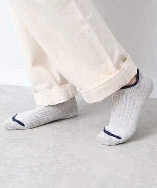 WHITE MAILS 【UNISEX】PAPER WIDE RIB ANKLE SOCKS ソックス ライトグレー