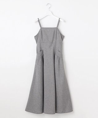 Feroux バッグリボン ジャンパースカート ライトグレー系