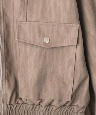 CRAFT STANDARD BOUTIQUE フェイクレザー衿ボアブルゾン Beige