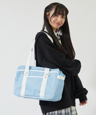 WEGO 【SCHOOLITEM】カラフルスクールバッグ サックス