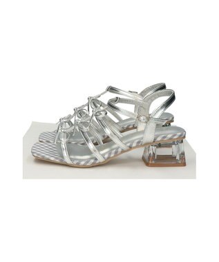 Bridget Birkin 【Bridget Birkin】ギンガムチェックリボンサンダル シルバー