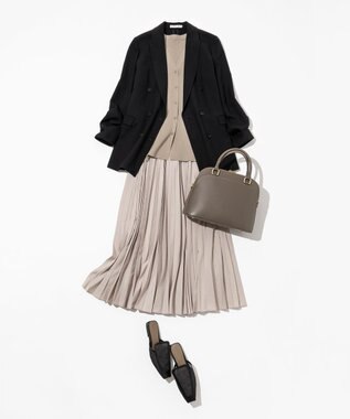 23区 S 【見上愛さん着用/CanCam11月号掲載】パウダリータイプライター プリーツ スカート ベージュ系