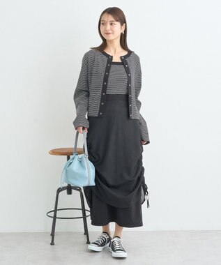 earth music&ecology ＳＥＴ２点リブアンサンブル Border Black